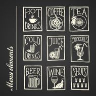 blackboard menu icons - BEVERAGES