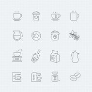 Coffee vector thin line symbol icon