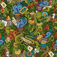 Seamless tea doodles abstract pattern N3