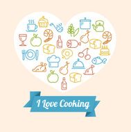 Vector cooking outline icon set