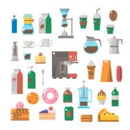 Flat design of coffee shop items set