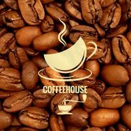 coffee cup design beans background