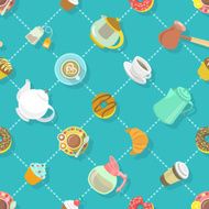 Flat City Cafe Seamless Pattern