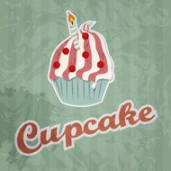 cupcake retro background Vector illustration