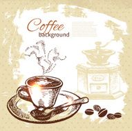 Hand drawn vintage coffee background N11