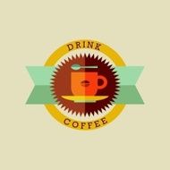 Vintage drink coffee stamp