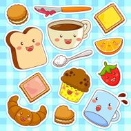 happy cartoon foods