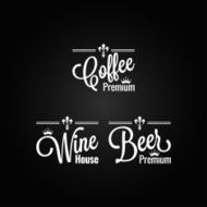 drinks set labels design background