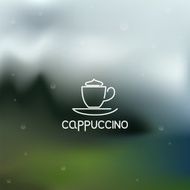 Coffee pictogram on rainy flare background