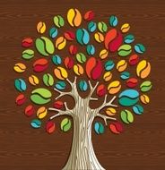 Diversity coffee beans tree