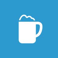 cappuccino icon white on the blue background