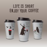 Take-out coffee in thermo cup