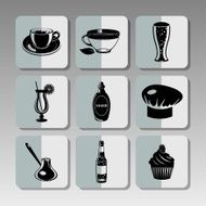 Black restaurant icons 2
