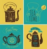 Set of labels on theme tea N2