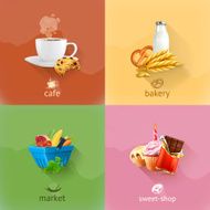 Food concepts vector set