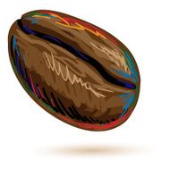 Roasted coffee bean vector