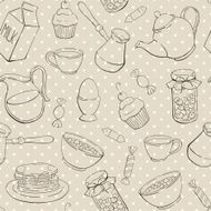 seamless vector breakfast pattern