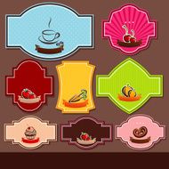 set of food labels