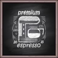 Coffee Design elements on the chalkboard N4