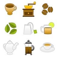 Coffee and tea icons N5
