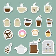 Coffee and tea Icons sticker