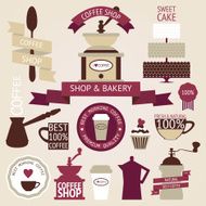 Vector collection of decorative coffee icons N2