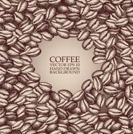 Vector background with hand drawn natural coffee N3