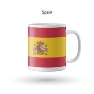 Spain flag souvenir mug on white background