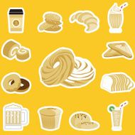 bread Sticker and icon set