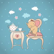 Tea Party with funny cat
