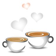 cup of coffee with hearts