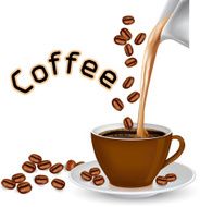 Cup of coffee and coffee-beans N3