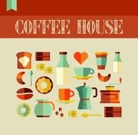 Retro cafe house set