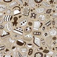 coffee and sweets - seamless pattern N3