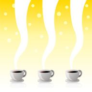 Coffee Cups Yellow Poster