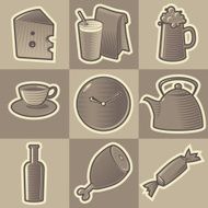 Monochrome food icons