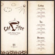 Menu for restaurant cafe bar coffee house N7