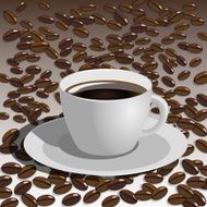 Vector coffee cup with beans