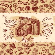 Hipster camera background