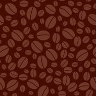 dark brown seamless pattern with coffee beans - vector