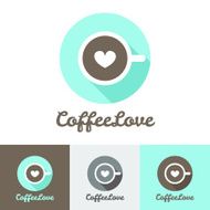 Vector modern flat coffee shop or cafe logo