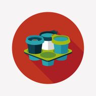 takeaway coffee flat icon with long shadow eps10 N40