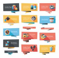 Coffee flat banner background set eps10 N31