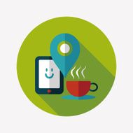 coffee time flat icon with long shadow eps10 N7