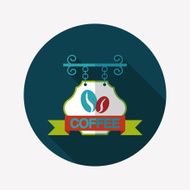 Coffee shop signs flat icon with long shadow eps10 N49
