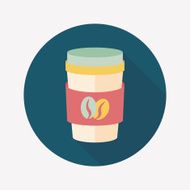 takeaway coffee flat icon with long shadow eps10 N42