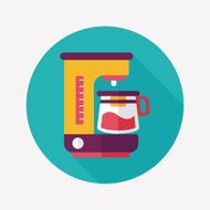 coffee machine flat icon with long shadow eps10 N36