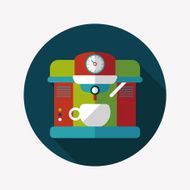 coffee machine flat icon with long shadow eps10 N37