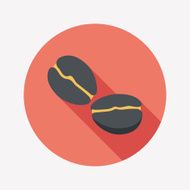 coffee bean flat icon with long shadow eps10 N63