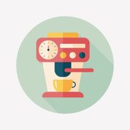 coffee machine flat icon with long shadow eps10 N38
